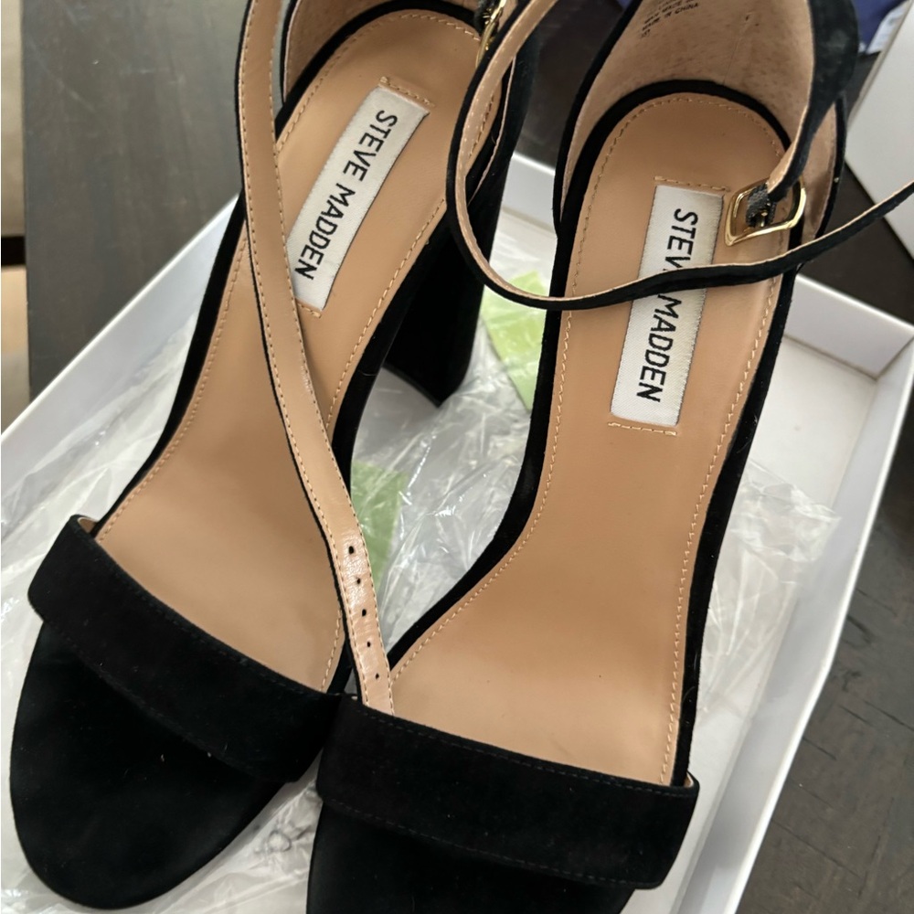 Steve Madden Black Ankle Strap Heels